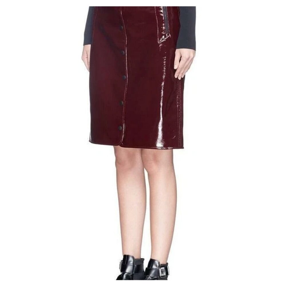 NEW! Rag & Bone Red Vail Coated Wool Blend Skirt Size 0 MSRP $425.00 CITY MODERN